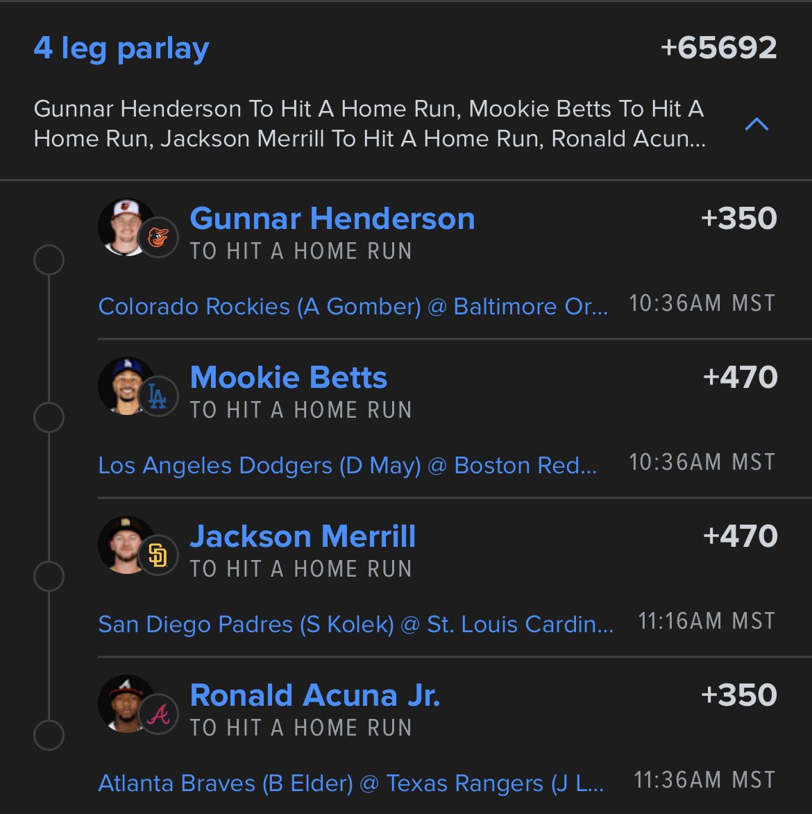 Ivan_Avalos8's tweet image. Gunnar (378 feet to wall)
Mookie (Boston narrative)
Merrill (360 feet to wall)
Acuna (379 feet to wall)