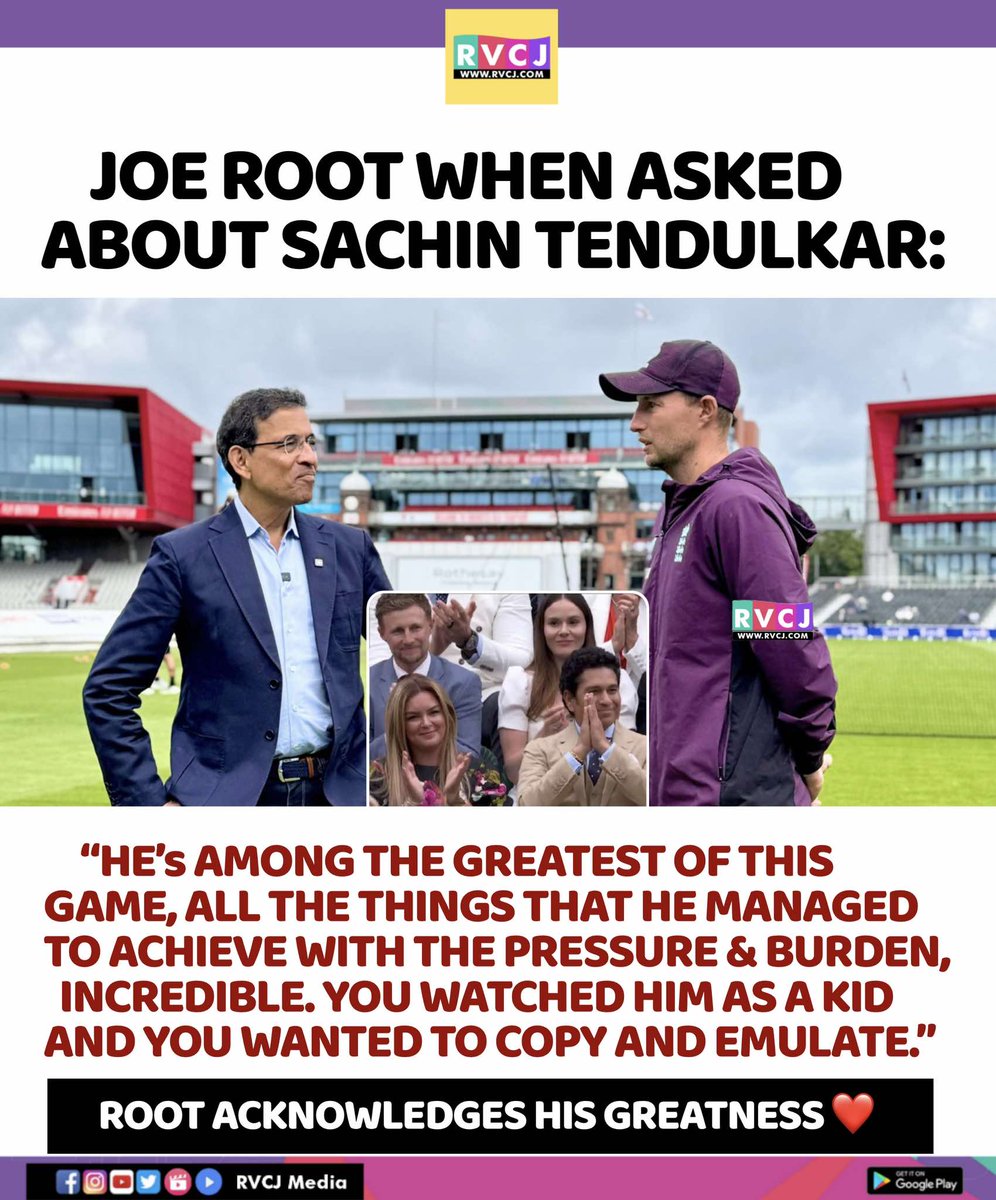 RVCJ_FB's tweet image. Joe Root speaks on Sachin Tendulkar
