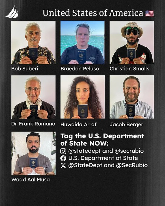 Israel has seized,in international waters, the Handala aid ship is sailing under the British flag.
It has illegally kidnapped these American citizens.
Trump must act now to free these hostages.