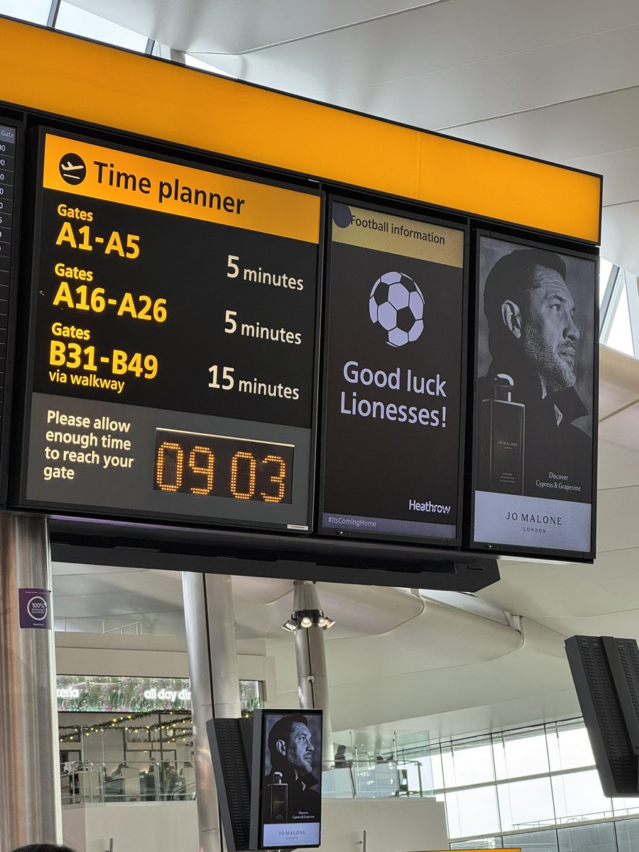 Nice touch by <a href="/HeathrowAirport/">Heathrow Airport</a> 🦁

#Lionesses #Euro2025
