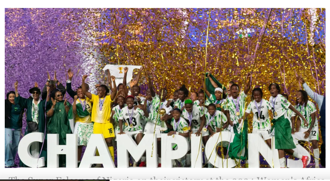 bashirobasekola's tweet photo. Congratulations to our newest champions, the Super Falcons of Nigeria at the #WAFCON. https://t.co/BExpTocIKP