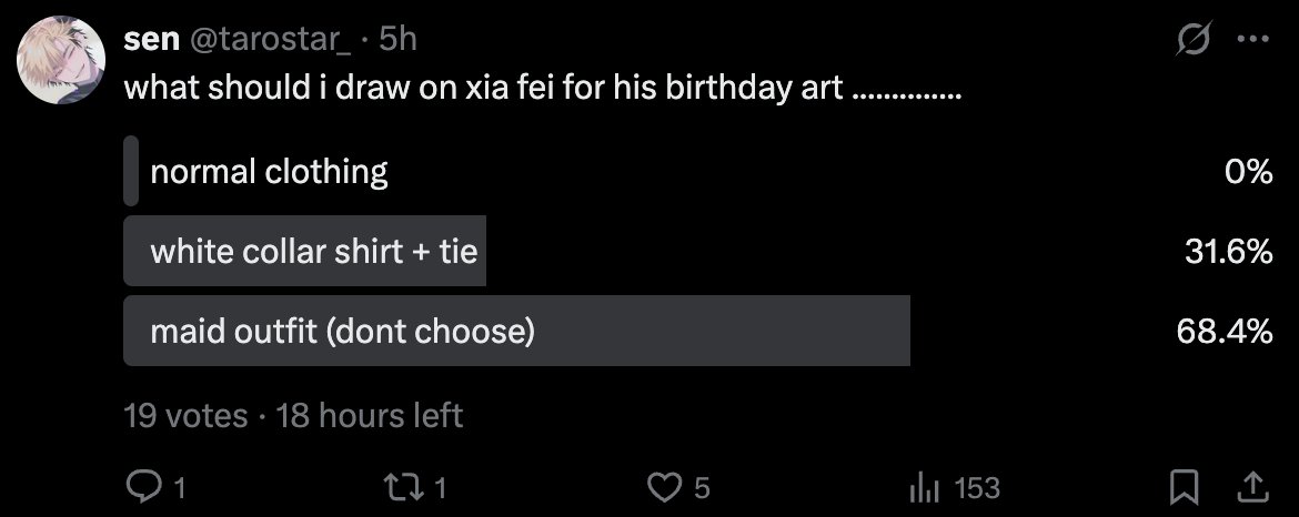 tarostar_'s tweet image. final poll results fuck my life
no votes after this will be counted most likely
