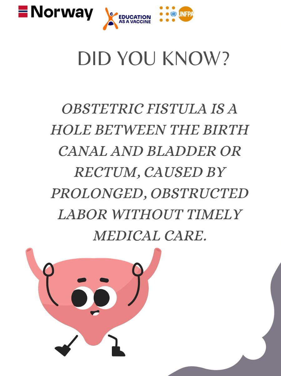 Jenn2274Waziri's tweet image. Some women dey leak urine or poo everyday because dem suffer for born pikin.
Dis wahala wey dem dey call fistula, na real gbagan — but e fit heal.
Call to Action:
No keep quiet. Help us spread the word — #TalkAm #EndFistula #srh4u @EVA_Nigeria @UNFPA @NorwayUN