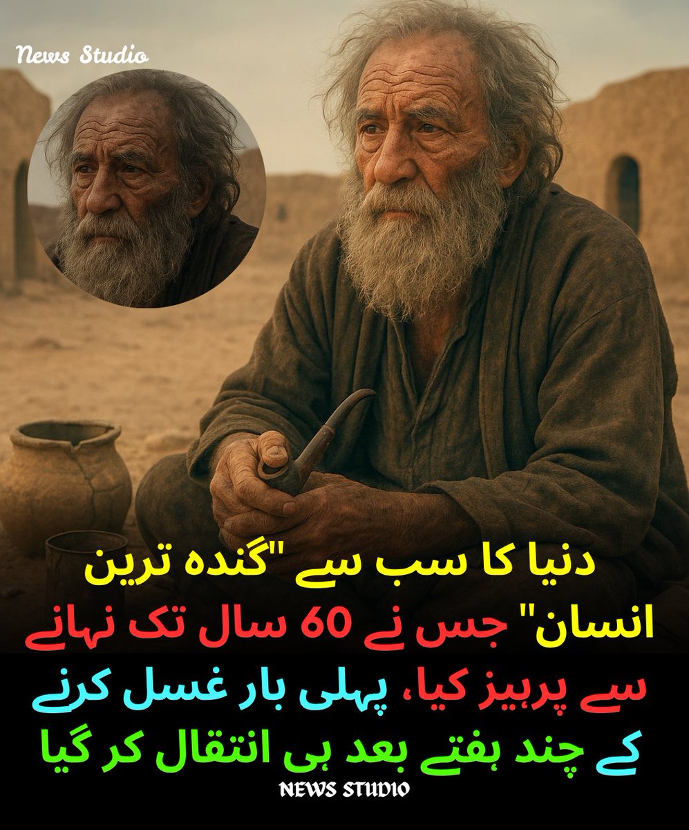 NewsStudio23's tweet image. دنیا اُس وقت حیرت زدہ رہ گئی جب "دنیا کے سب سے گندے انسان" کے نام سے مشہور امو حاجی کی کہانی منظرِ عام پر آئی۔ امو حاجی نے ذاتی عقائد اور خدشات کی بنا پر 60 سال تک نہانے سے گریز کیا۔ 
#ammuhaji
#bathe
#death
#news
#studio
#NewsStudio
#NewsUpdate
#newsfeed
#NewsAlert