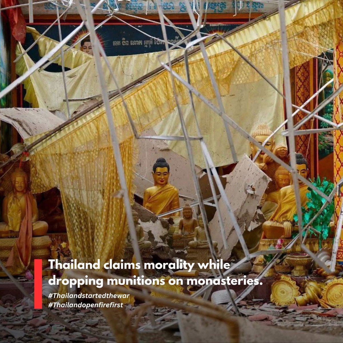 tsl_mrs95's tweet photo. Cambodia’s voice must be heard.
We are a nation that has already suffered enough. War has left us with scars that never heal. We do not ask for revenge we ask for peace, because every child deserves a tomorrow.

#Thailandstillopenfire
#Cambodianeedpeace https://t.co/F6kAyFVzd1