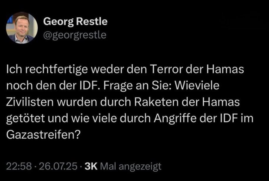 RedFraggle15's tweet image. Doch @georgrestle, das tust Du
Relativierung/whataboutism nennt man das.
Dies zu tun ist ein schwerer charakterlicher Mangel
Dies nicht zu erkennen ist ein Armutszeugnis mangelnder Selbstreflektion
Dass ich antisemitischen Meinungsjournalismus zwangsfinanziere ist ein Problem