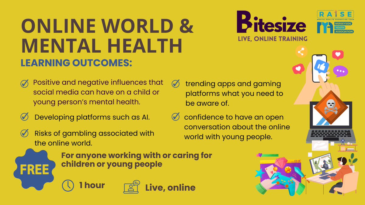 This month in our bitesize training programme that tackles a range of important issues. Parents/carers and professionals are all welcome. 

click here to book - liverpoolcamhs.com/events/the-onl… 
📆14/08/2025
🕑 3:00pm - 4:00pm