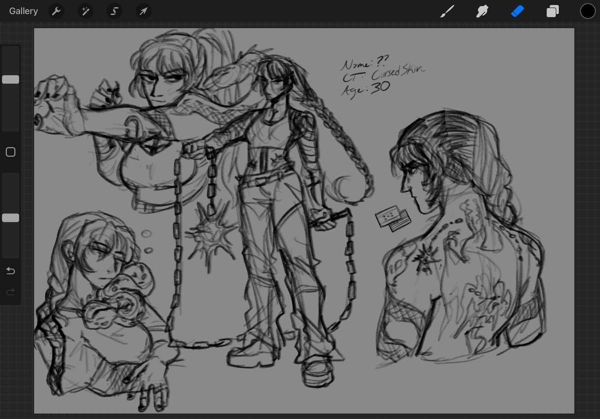 sailorpaintx's tweet image. accidentally made a jjk oc at 3am