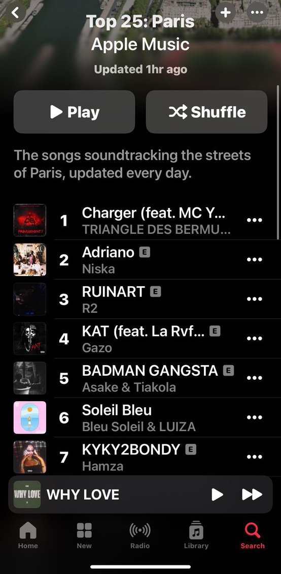 OloyeAwolowo's tweet image. Badman GANGSTA hits new peak on Paris Apple Music