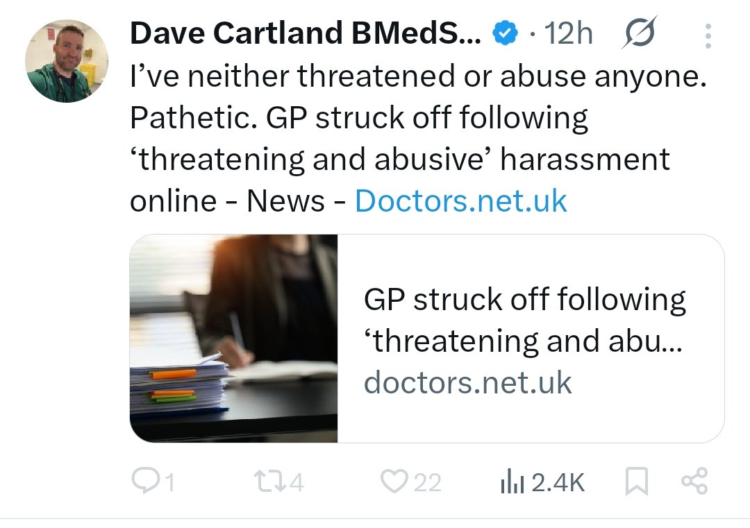 Poppyjuice's tweet image. The lack of Cartland's self awareness is on a level that's utterly unreal.