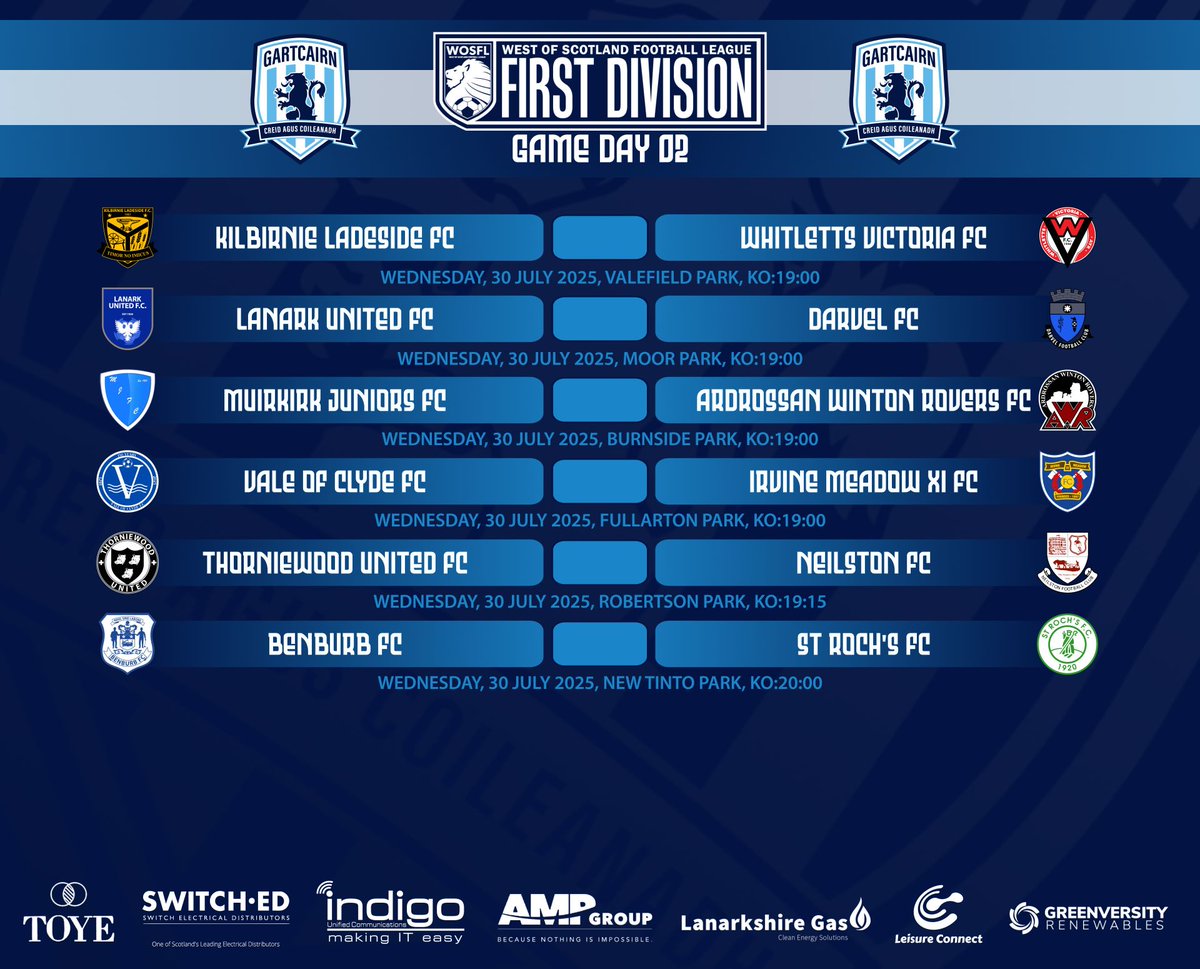 GAME DAY 02

We're working through the GoPro footage from yesterday however, with no game until next Saturday away to <a href="/darvelfc/">Darvel FC</a> there are 6 scheduled for this midweek in @officialwosfl #firstdivision.