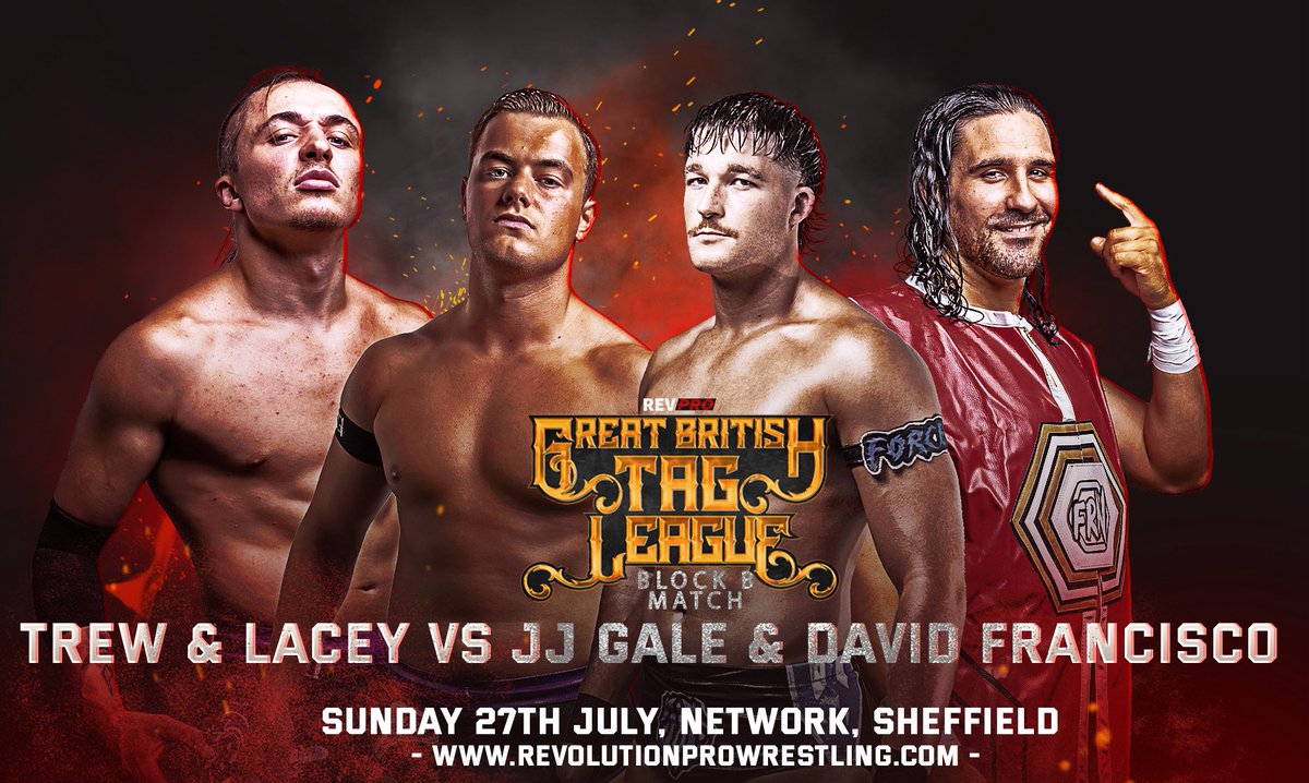 JoeScottMFC's tweet image. Today @RevProUK at Network in Sheffield
Great British Tag League Block B Match
@MarkTrewPW & @kieron_lacey v @ImDFrancisco & @JJGale_PW