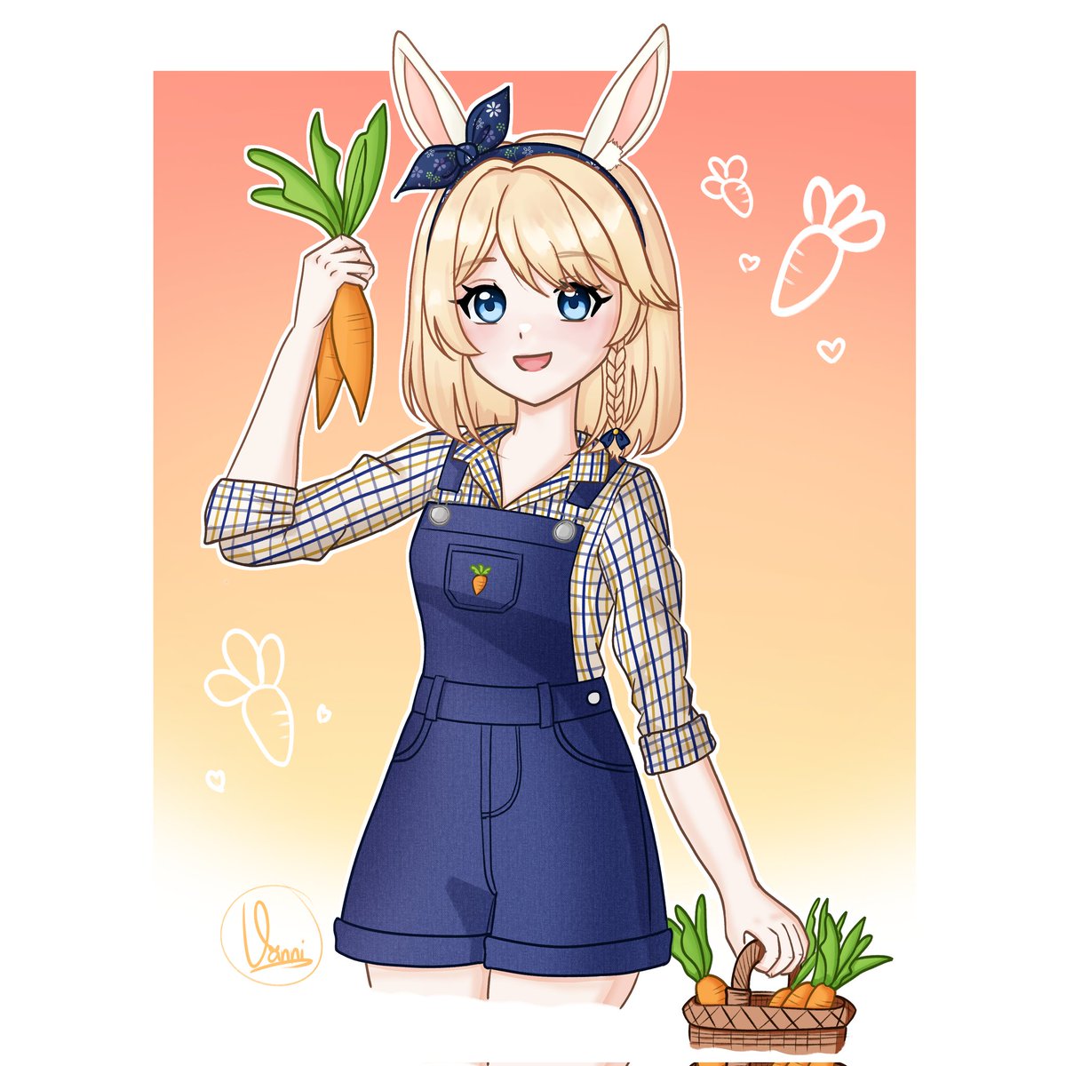 Mein erstes Artwork für #createtogether2025 ist fertig! ✨ 
Da ich Farming-Games liebe, habe ich mich beim Thema "Games" dafür entschieden mich als Farmerin zu zeichnen. 🤭
Ich zeichne aktuell noch nicht viel - muss also noch einiges lernen. Aber es macht mir viel Spaß 💕