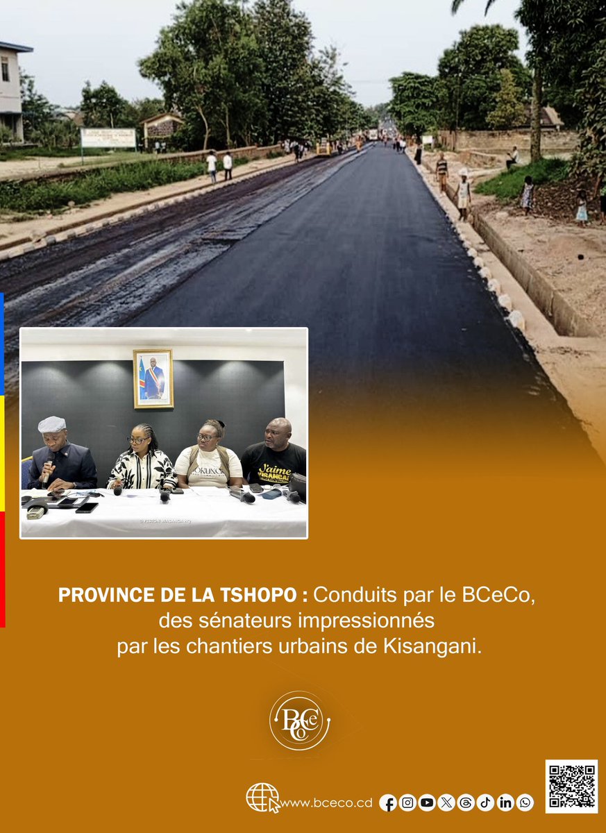 BCeCoRDC's tweet image. #RDC #TSHOPO | Conduits par le BCeCO, des sénateurs impressionnés par les chantiers urbains de Kisangani : La province de la Tshopo s'affirme désormais comme un exemple probant de développement en République démocratique du Congo, illustrant une dynamique de croissance structurée…