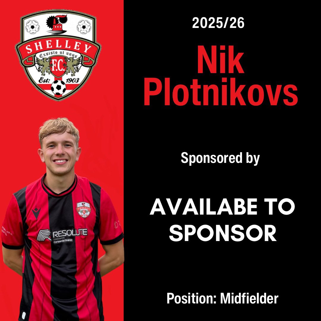 🚨 New Signing

We’re excited to announce that Nik has committed to Shelley for the 25/26 season! The young, talented midfielder has impressed in pre-season and we’re looking forward to seeing him develop in a Shelley shirt 🔴⚫️⚪️

To sponsor Nik, get in touch! #ShelleyCFC