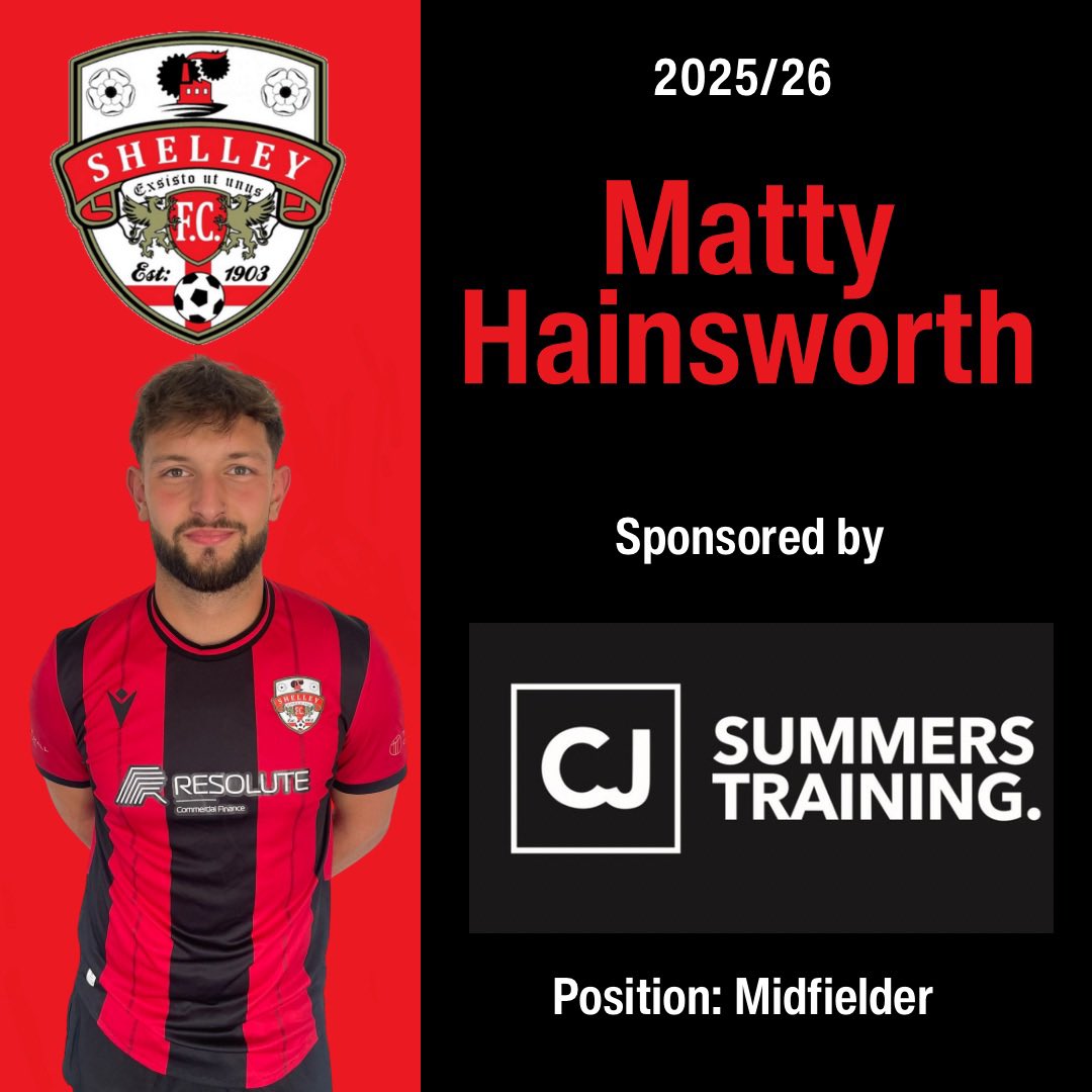 📢 Player Retention

Delighted to confirm Matty Hainsworth has committed for the 25/26 season! A classy midfielder who can also play at the back, Matty adds real quality to the team. Great to have him back in a Shelley shirt!

🔴 Proudly sponsored by CJ Summers Training.