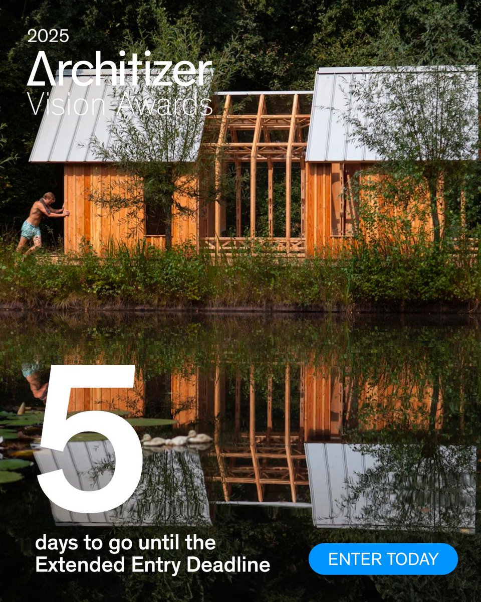 Architizer's tweet image. 📢 Calling all architects, photographers, videographers, visualizers and students!
This is your last chance to enter the 2025 Vision Awards!
Think about the time and craft you’ve poured into your work: the drawings, the photos, the models, the renderings.
Now imagine them on a…