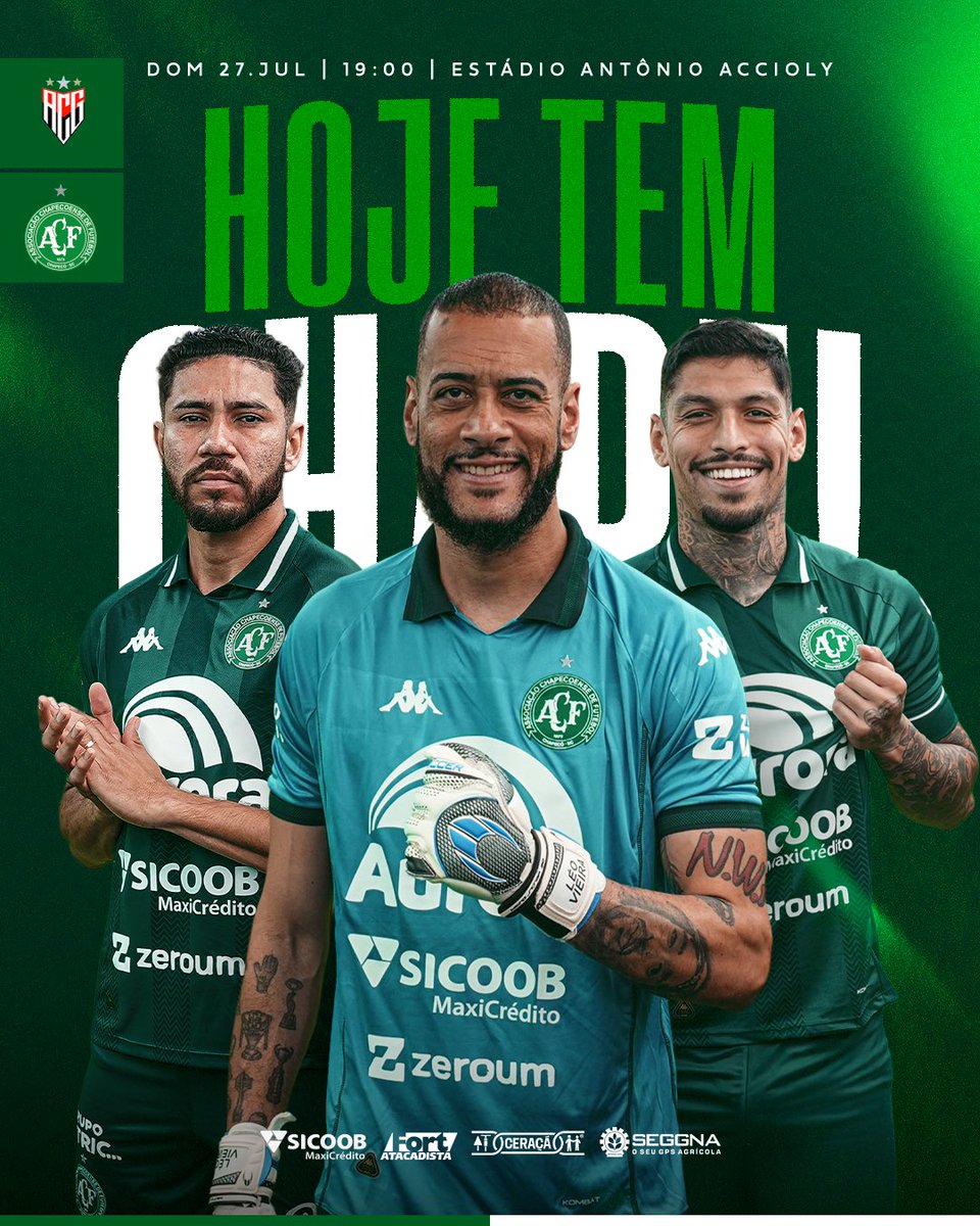 ChapecoenseReal's tweet image. HOJE TEM CHAPEEEEEEEEE! 💚🏹⚽
Neste domingo (27), o Verdão entra em campo para enfrentar o Atlético Goianiense em duelo válido pela 19ª rodada da Série B do Campeonato Brasileiro.
A partida acontece às 19h, no Estádio Antônio Accioly. Vamos jogar juntos! 💪
#VamosChape…