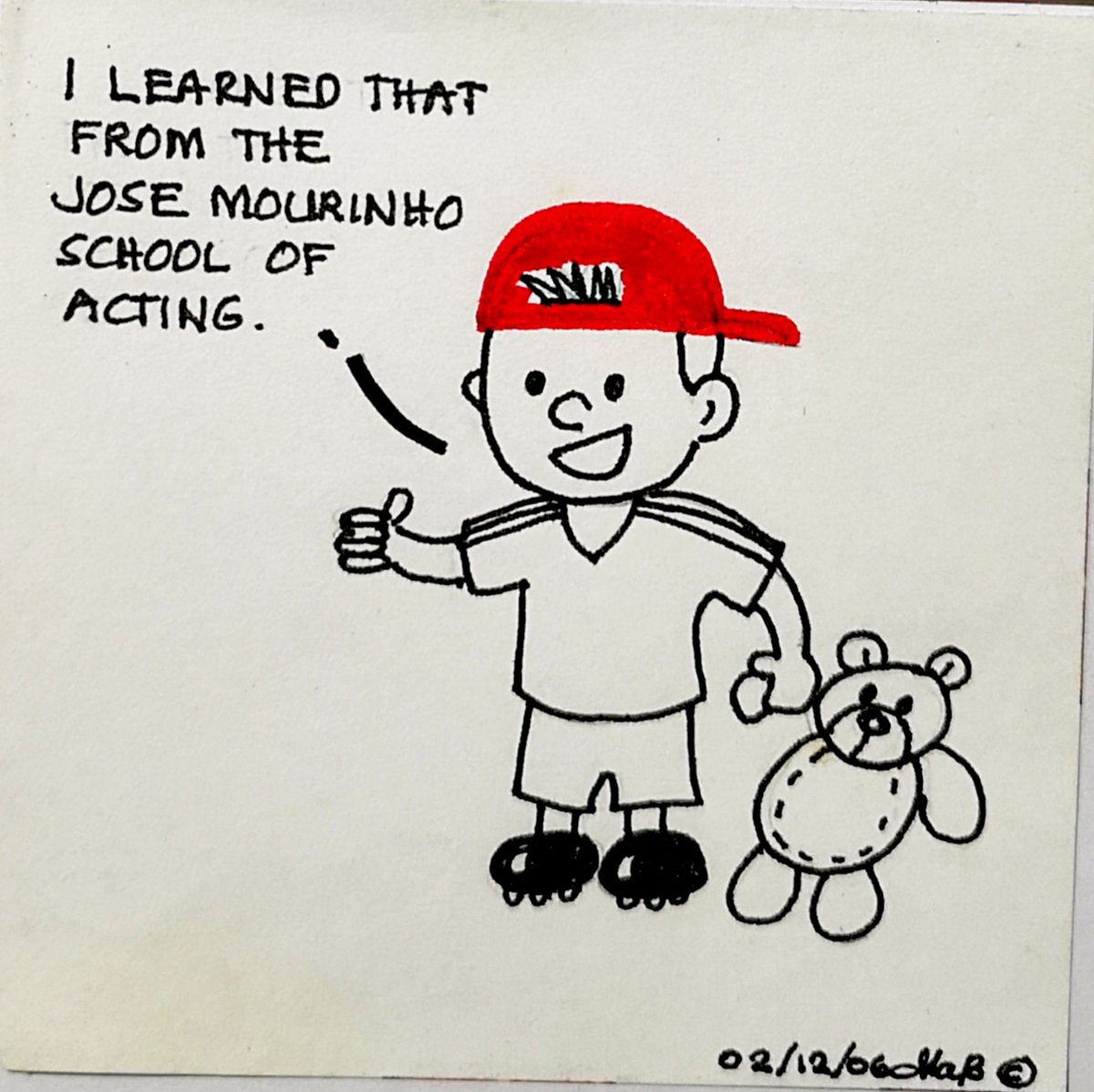 Throwback to 2006, when I had an idea to make a comic strip about a sharp-witted, Football-crazy English boy named Johnny with a teddy bear called Graham. 😅
Not sure why I didn't pursue the idea, but finding these in a book after 19 yrs brought back a lot of fond memories! ⚽❤️