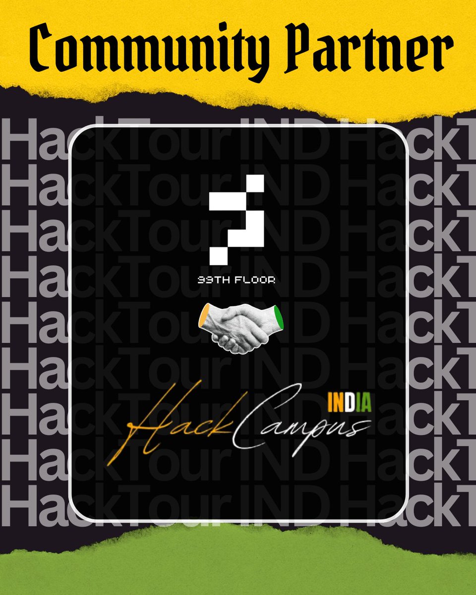 HackTourIND's tweet image. Excited to have OG @99_thFloor on board as a HackCampus Community Partner!
Together, we’re taking Web3 to campuses across Ind🚀
Let’s build the future!
@HackTourIND!