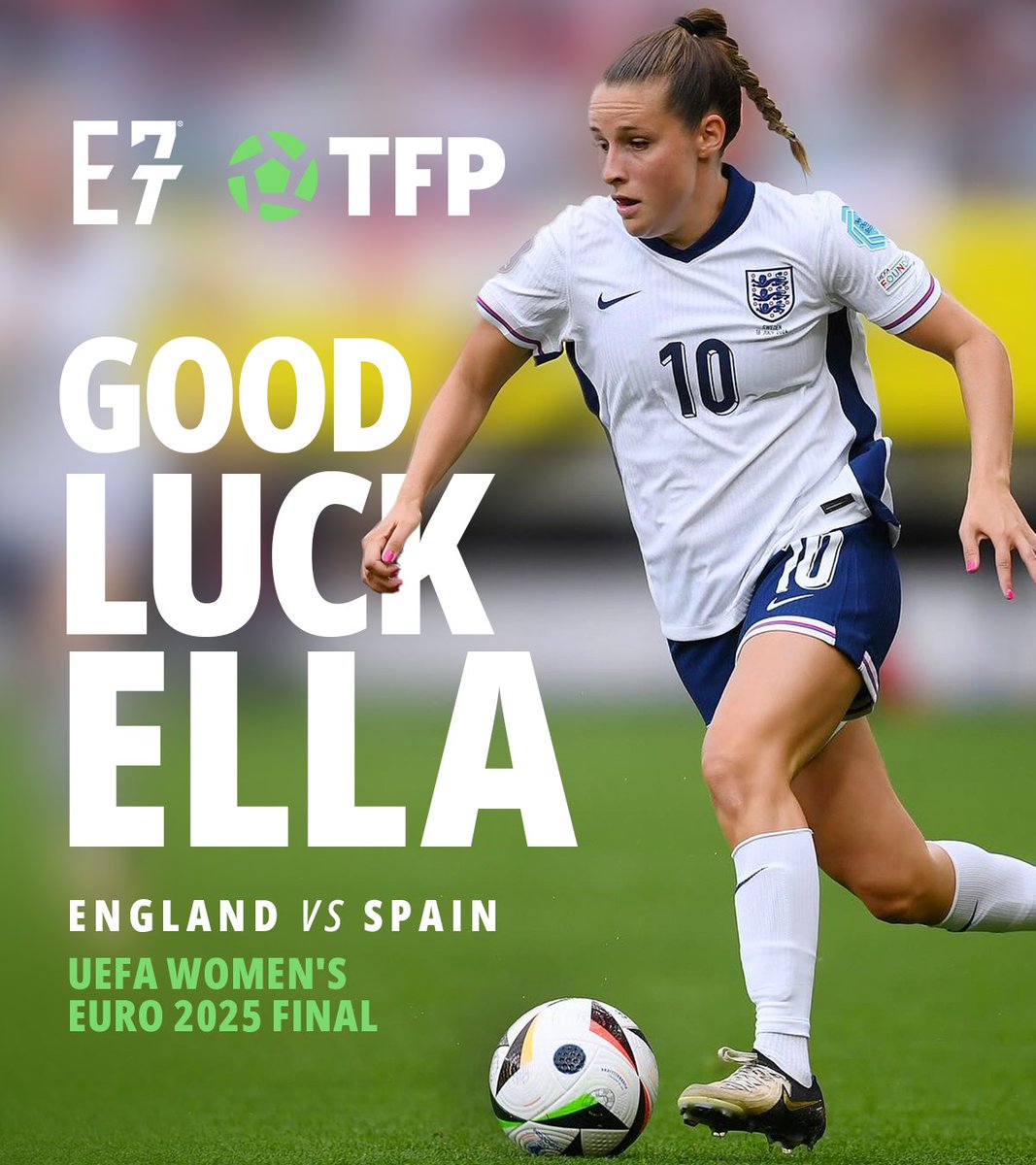Sending massive support tonight to England Lioness <a href="/ellatoone99/">Ella Toone</a> in the <a href="/WEURO2025/">UEFA Women's EURO 2025</a> Final against Spain.

We're very proud and fortunate to count Ella's ET7 Academy as one of our valued TFP members.

Good luck, and here's hoping for a great final in Switzerland 💪 
Enjoy the match!