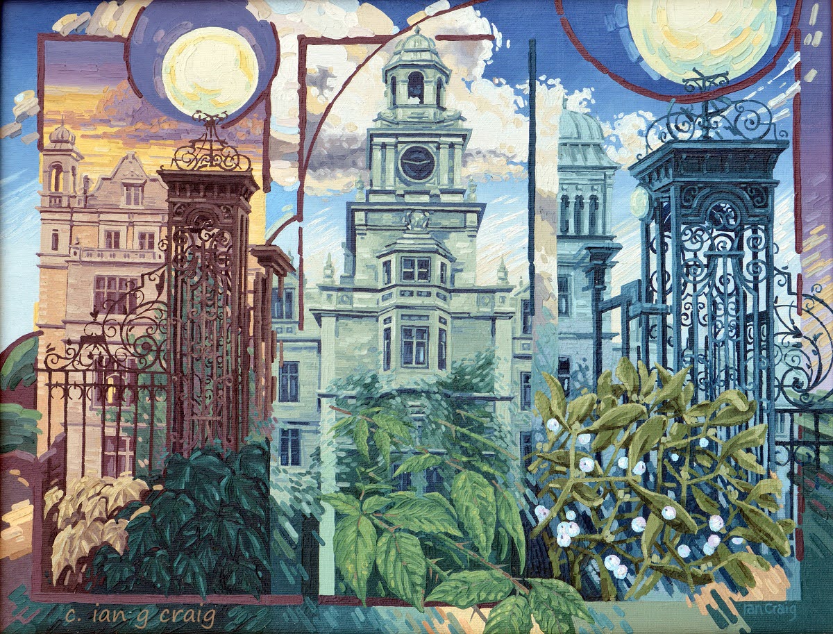 IanGordonCraig's tweet image. #Painting #Buildings. Thoresby Hall. I was shooting quite a lot of video at the time, so the rectangles in the composition, trying to create a time-lapse in the picture, probably came from that.