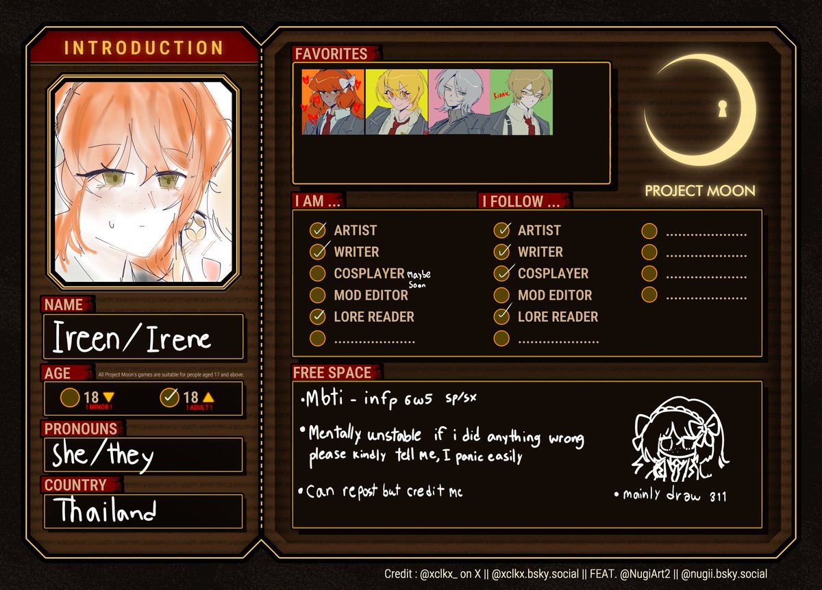 IRE3N25's tweet image. Renew my pin again
· my Strawpage feel free to ask or leave art rq
ireensama.straw.page
· this acc will have 90% of 311 arts if you are not comfortable don't follow me
Probably not interacting much since this acc is only for art