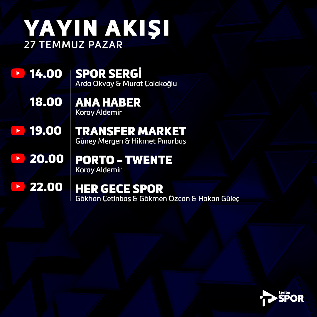Tivibu Spor'da bugün👇