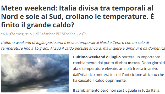 Il caldo infernale del mainstream è già finito. La sinistra riparta dai temporali 😀