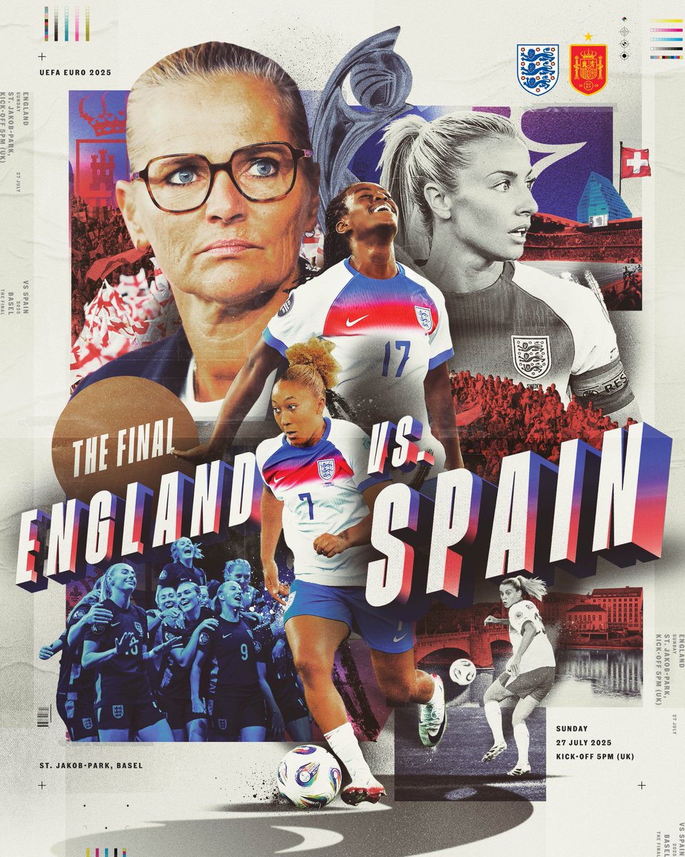 thecoldend's tweet image. Today's the day. It's a very tough game for the @Lionesses against Spain, who've been the best side throughout the tournament. Big games need big players and The Lionesses have many. Come on England 🏴!!!
I'm going to say a narrow 2-1 win with Russo and Ageyman scoring.