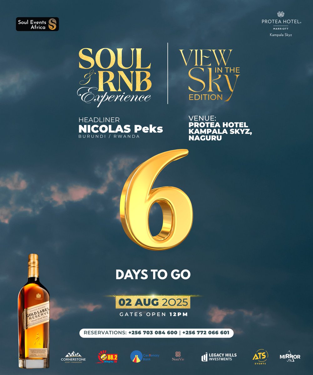 SoulEventsAfric's tweet image. Its happening,
#TheSoulandRnBExperience is on this 02 August at @SkyzHotel
Featuring guest artist Nicolas Peks and a Ug’s own home grown DJs
Secure your ticket today from souleventsafrica.com