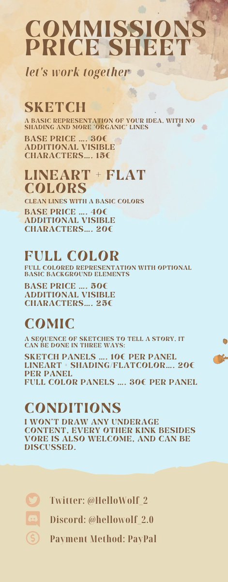 HelloWolf_2's tweet image. Ehya guys! Unfortunately most people from our community can’t see many posts now, and the age verification process won’t be up for a while. 🫠
In the meantime I’ll upload this version of my price sheet if you want to commission me for 8/8. 
(On Bsky my stuff is still visible btw)