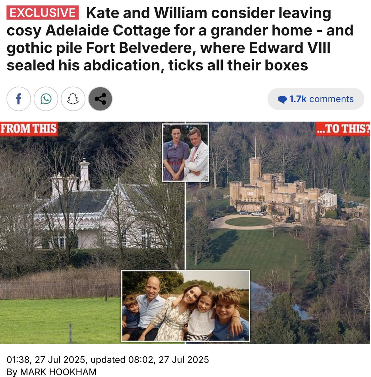 according2_taz's tweet image. The Dailymail showing their hand again. Whilst trying to rehabilitate Harry, they are trashing Prince William. This story is designed to upset the public, especially at a time when most are struggling financially and the housing crisis is becoming worse!
But if you read the…