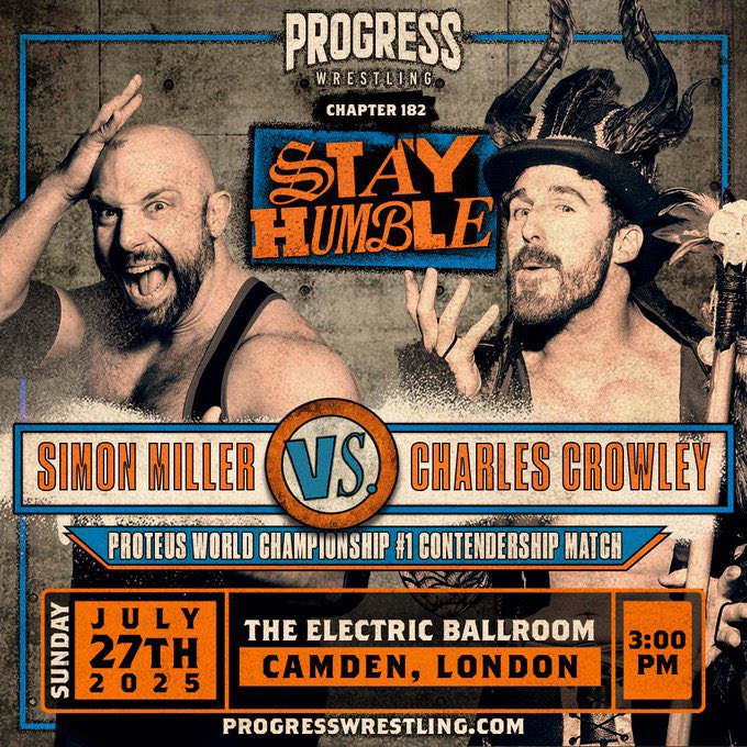 JoeScottMFC's tweet image. Today @ThisIs_Progress at @EBallroomCamden in London
#1 Contenders Match for the Progress Proteus World Championship
@SimonMiller316 v @CrowleyCarnival