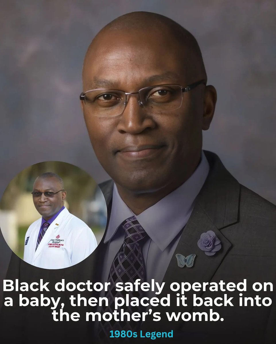 welandfab's tweet image. Meet Dr. Oluyinka Olutoye, the Nigerian doctor 🥼 who cùt a woman&apos;s baby out her womb at 23 weeks old, successfully operated on it and took out a tumor, then placed the baby back in the mum&apos;s womb. The baby was later delivered healthy &amp;amp; naturally on time at 36 weeks.