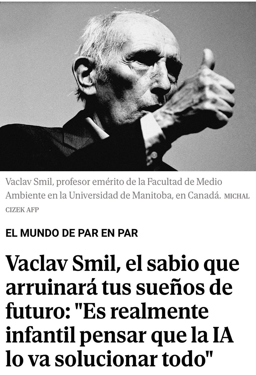 aeberman12's tweet image. “The hype around nuclear and AI is deeply childish.”
—Vaclav Smil
elmundo.es/papel/el-mundo…
#energy #EnergyTransition #ClimateActionNow #renewables #NetZero #EnergyStorage #ClimateCrisis #ClimateAction #GlobalWarming
#Fossilfuels #oilandgas #WTI #CrudeOil #Commodities…