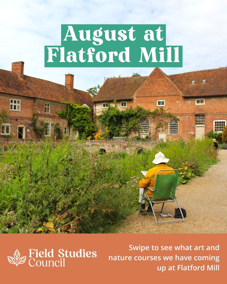 FieldStudiesC's tweet image. August at Flatford Mill 🎨🌱
Join us at our Flatford Mill centre in Suffolk and learn a new craft or explore the local countryside. Whether you're interested in learning the art of cyanotype or wish to fine-tune your wader identification with our birdwatching migration course,…