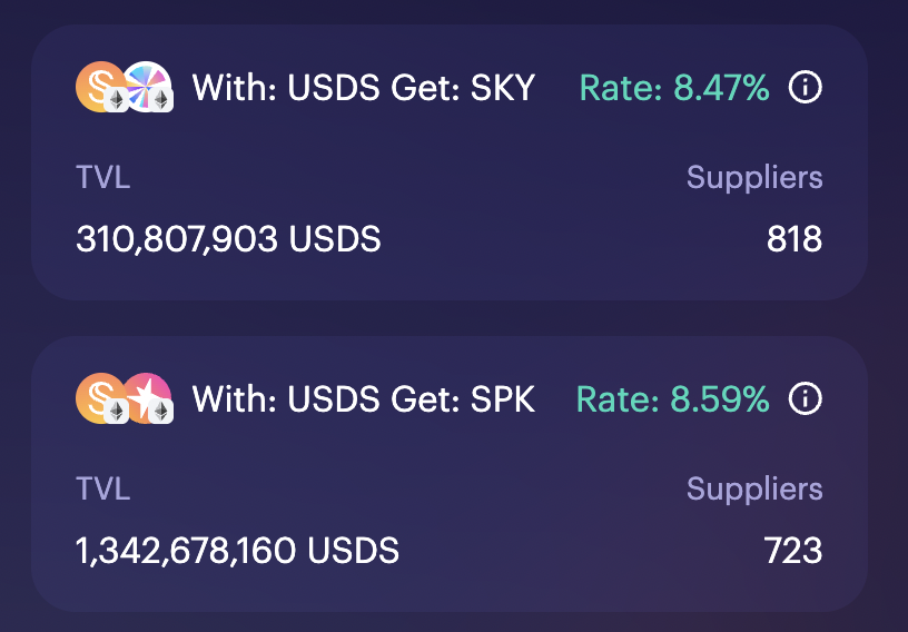 _klem3's tweet photo. And then deposit your $USDS to https://t.co/gbesAMd7xR to earn >8% on either $SKY or $SPK

Its literally free money i don't get it. https://t.co/AvWAs6wK8D