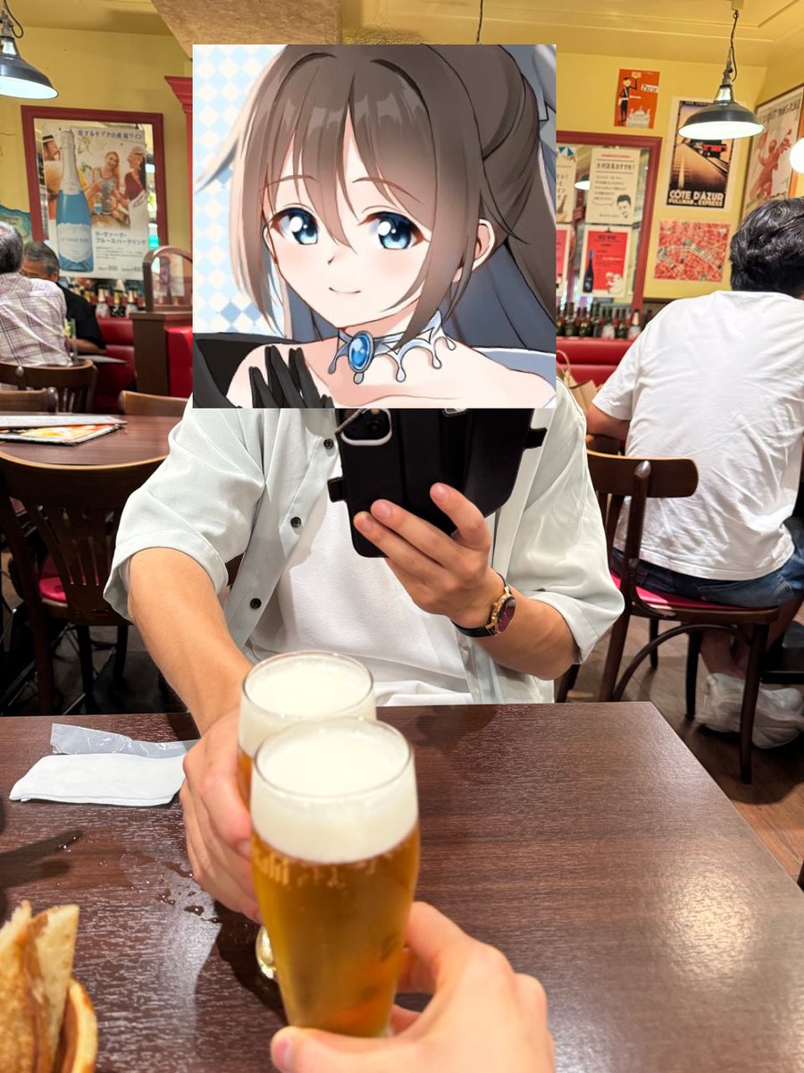 yukippe_24's tweet image. はぐるま先生とサシ飲み ♭