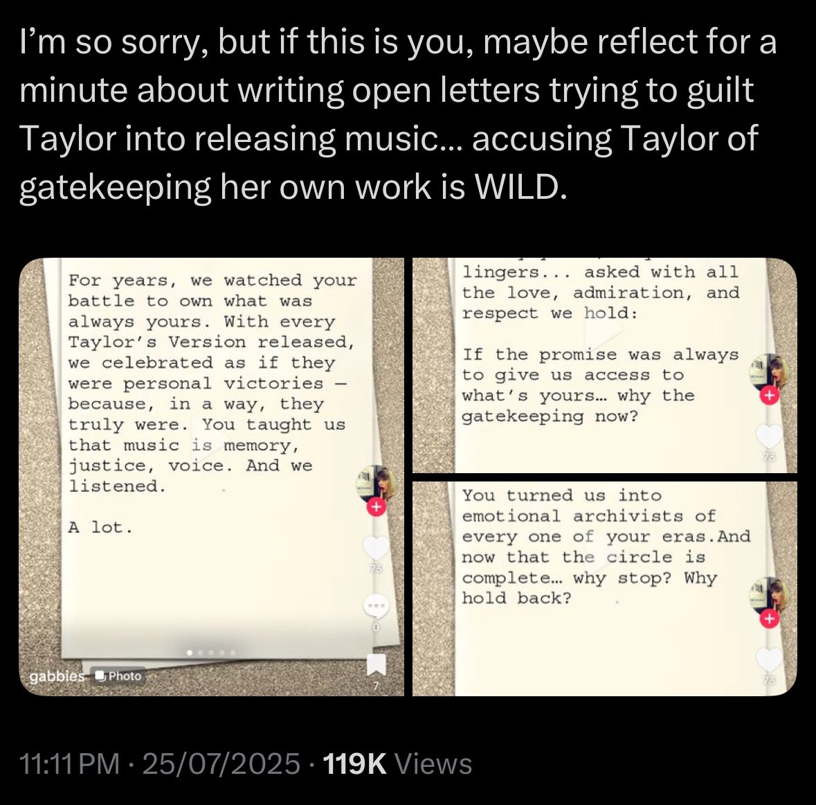 Likes_Nothing8's tweet image. funny how a 7‑month break has some people spiraling… she’s not on your payroll. one of the hardest‑working artists alive will share when the work is ready not when the timeline demands it !!!

روحوا عاتبوا اللي لهم سنين ما نزلوا شيء🤗