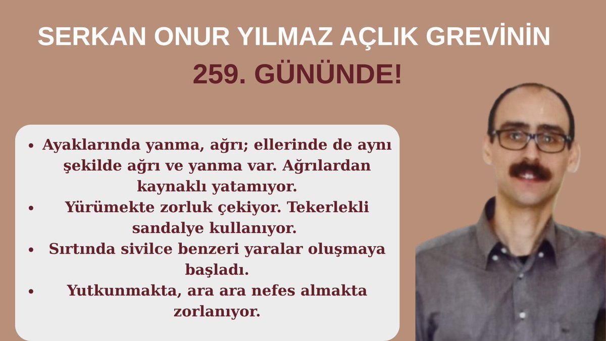 Serkan Onur Yılmaz'ın sağlık durumunu sizlerle paylaşıyoruz.

Serkan Onur Yılmaz'ı ve Tüm Direnişçilerimizi Kuyulardan Alacağız!
