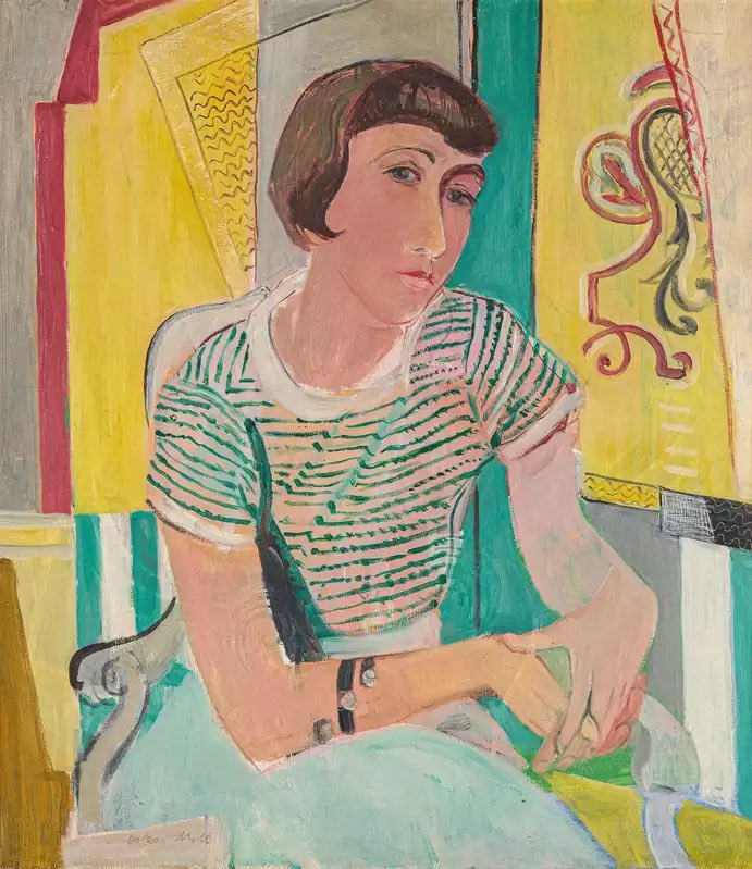AniSWISSarts's tweet image. Oskar Moll (German, 1875 - 1947) - Portrait of Miss G, 1933