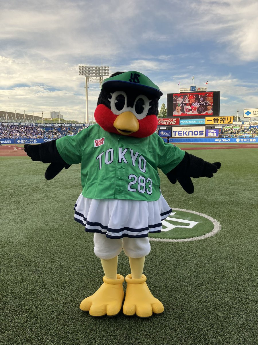 swallowspr's tweet image. 🟩TOKYO燕プロジェクト🟩

つばみちゃんもTOKYO燕パワーユニホーム着用！　さあ、ミドれ

#swallows #捲土重来
