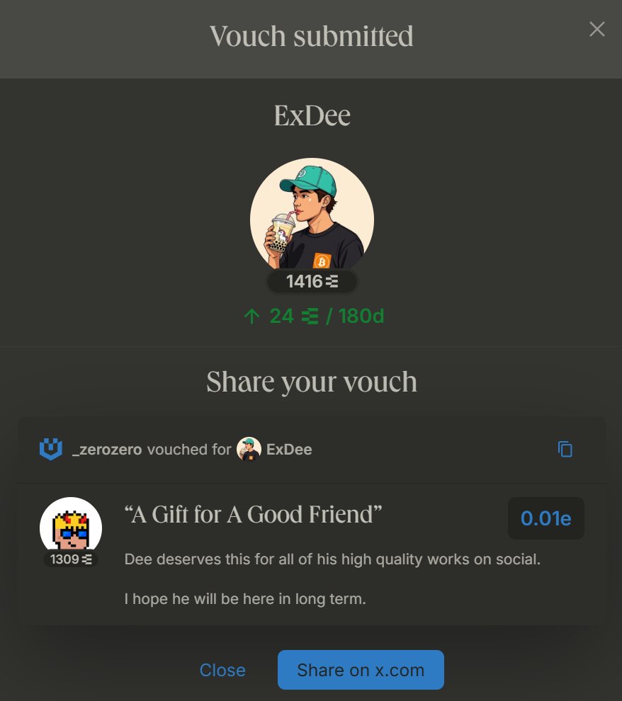 zero_chance009's tweet image. Just received my first tax supply on the other project, and right immediately vouch for my besti out here @CryptoExDee 😁
I'm looking forward to vouch for the other pro players who are dedicated with their social works @blaziken007 @FlowLikeETH @Senti__23