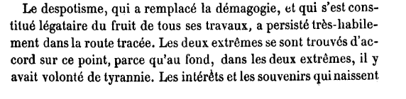 UlrichFromy's tweet image. Benjamin Constant sur l'importance des institutions spontanées face au désir d'uniformité de l'état.📖
"Les intérêts et les souvenirs qui naissent des habitudes locales contiennent un germe de résistance que l'autorité ne souffre qu'à regret, et qu'elle s'empresse de déraciner."