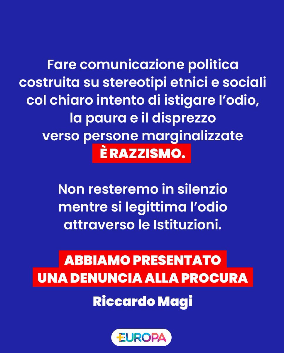 riccardomagi's tweet image. Abbiamo presentato una denuncia alla Procura contro i manifesti affissi dalla Lega a Roma il 15 luglio: messaggi razzisti, discriminatori, lesivi della dignità umana.
Una donna rom raffigurata come ladra.
Un uomo nero come occupante abusivo.
Un ragazzo con i dread come criminale…