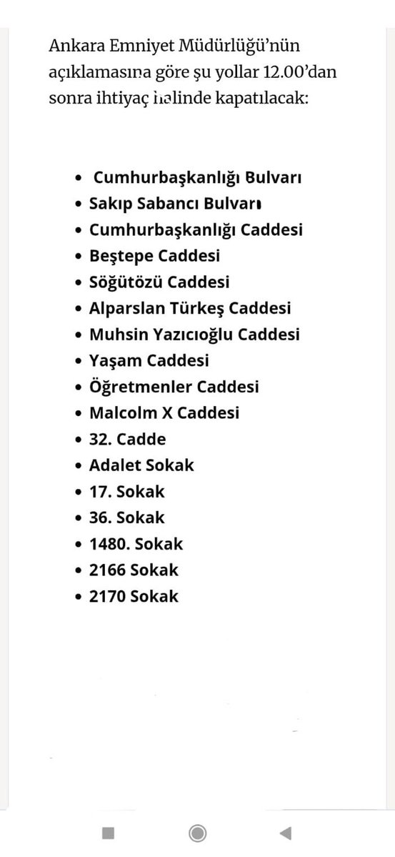 MuslimNewsTR's tweet image. 🔴 Ankara Emniyet Müdürlüğü, Köklü Değişim’in bugün Ankara'da düzenleyeceği "Gazze Ölüyor, Sözü Muhatabına Söylemeye Var Mısın" başlıklı yürüyüşü nedeni ile bazı yolların saat 12.00'dan itibaren kapatılacağını duyurdu.
- Köklü Değişim Medya
#GazzeİçinBenVarım