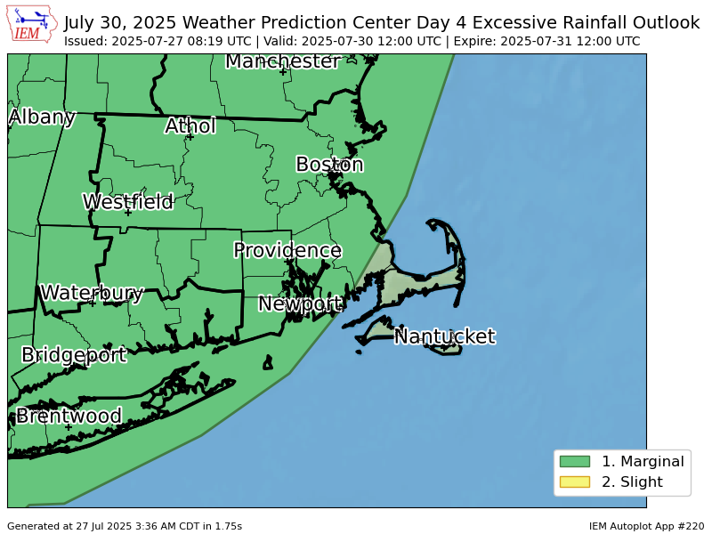 iembot_box's tweet image. WPC issues Day 4 Marginal Risk Excessive Rainfall Outlook at Jul 27, 8:19z for BOX wpc.ncep.noaa.gov/qpf/excessive_…