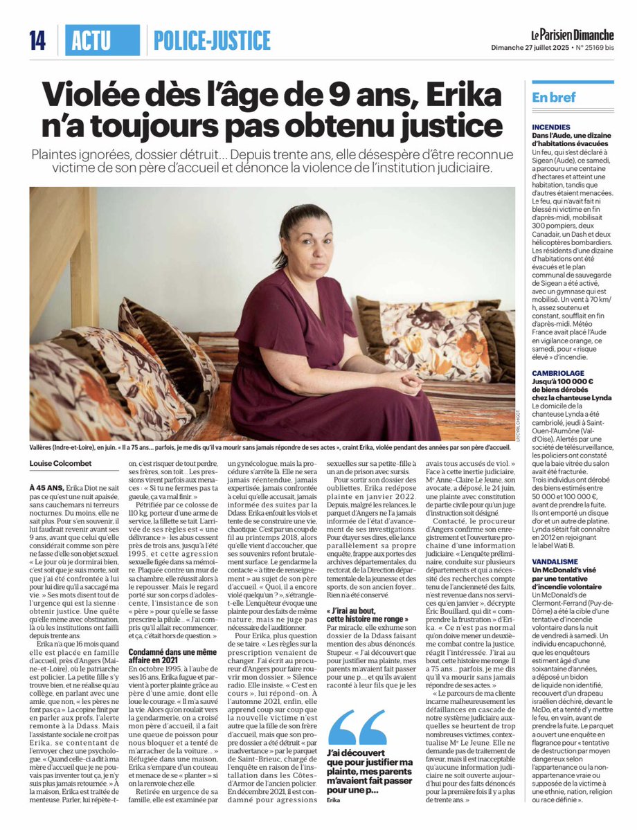MoradELHATTAB1's tweet image. #Pedoland 🇫🇷
Pourquoi les PÉDOMAGISTRATS “massacrent” nos enfants victimes de VIOL…tout ceci avec l’argent public et AU NOM DU PEUPLE FRANÇAIS ?
Courage à Érika face à cette “Justice” anti populaire 🙏🏻 @AlertesPed0 @karlitozero @memoiretrauma @OutreauVO
@le_Parisien, merci 👍🏻