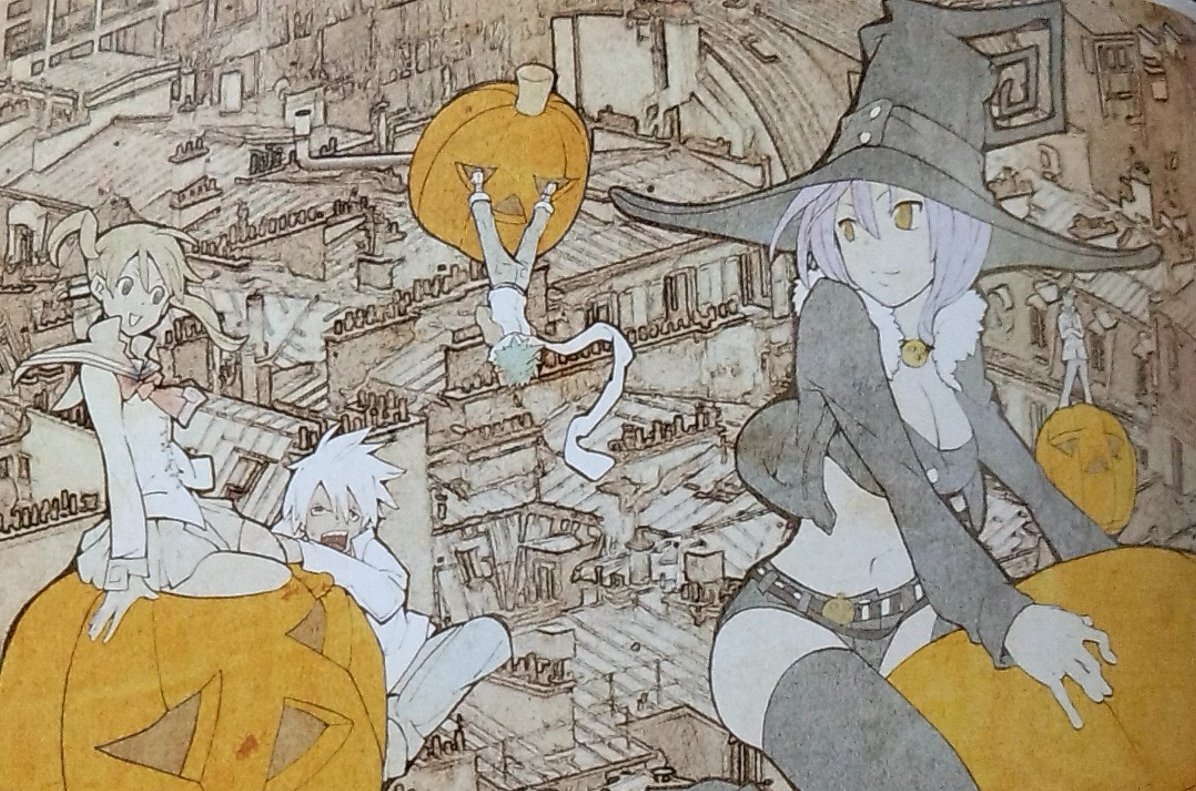 chip_1925's tweet image. この絵見たことあったけどソウマカブレアにしか目がいかなくてブラックスターとキッドいるの今気づいた